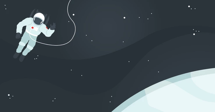 Astronaut floating in space