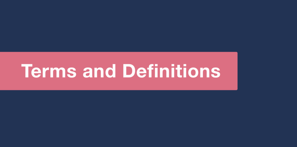 Terms and definitions